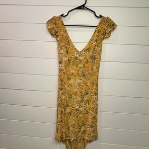 Forever 21 Yellow Floral Backless Dress